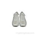 Witte comfortabele vetersneakers voor dames